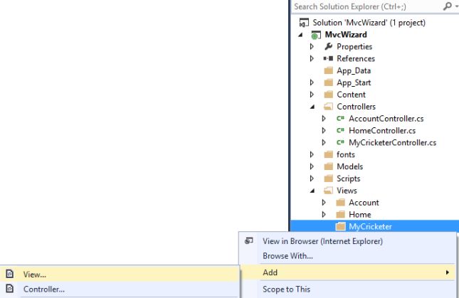 Adding View in MVC